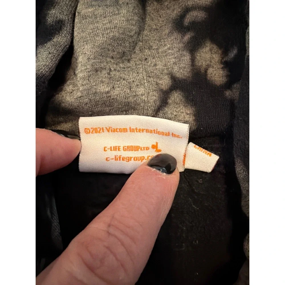 Nickelodeon Rugrats Chuckie‎ Finster Acid Wash Bleach Hoodie Black Small 2021